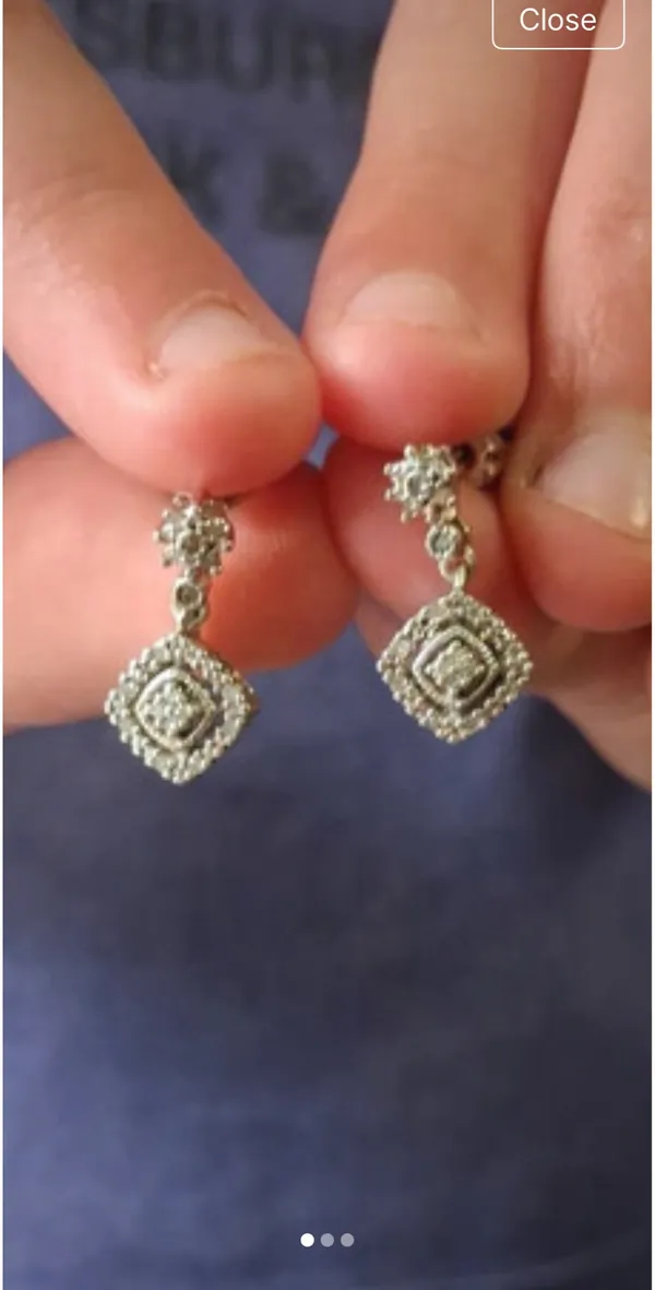 Vera Wang Real diamond 925 earrings! - Image 2