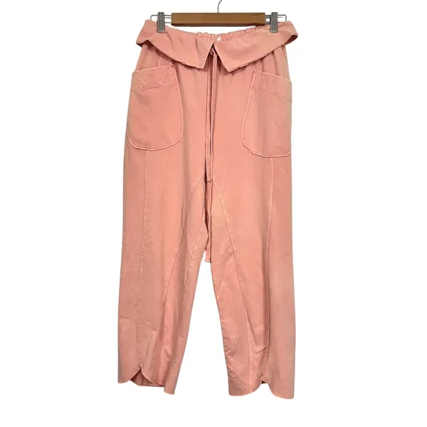 Daily Practice Coral Pink Wide Leg Casual Sweatpants Womens XS Cropped Gorpcore - Image 2