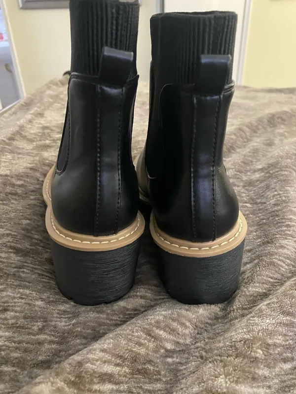 Womens IDIFU Platform Leather Boots Size 7 Black - Image 3