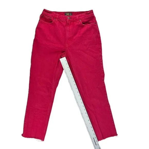 Abercrombie Red A&F Mom Jeans Relaxed‎ Tapered Leg Size 4 Short - Image 3