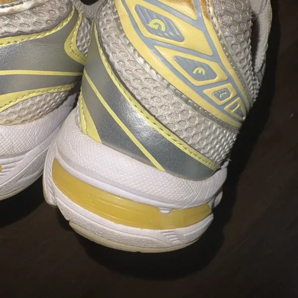 ASICS Butter Yellow and Gray Mesh Lace-Up Sneakers - Image 3