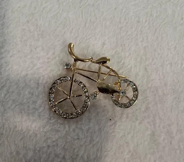 Gold Bicycle Brooch - Image 2
