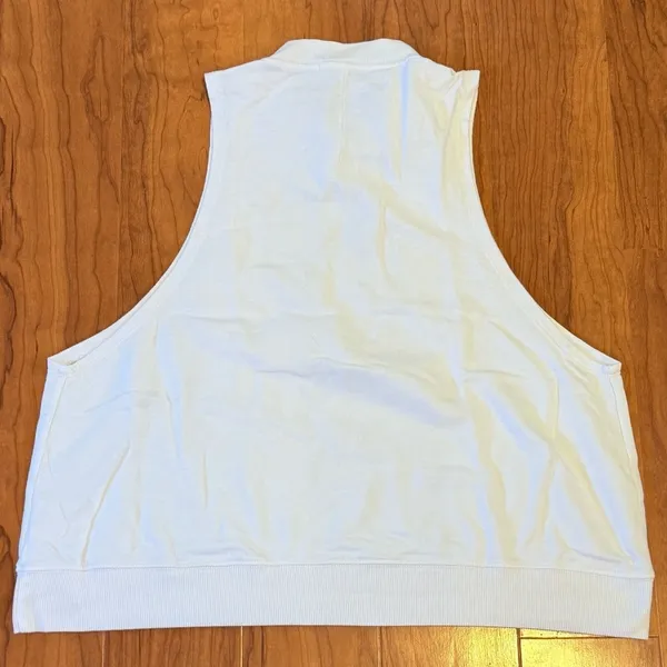 STATESIDE High Neck Tank Top‎ Large Arm Hole White Size Large - Image 3