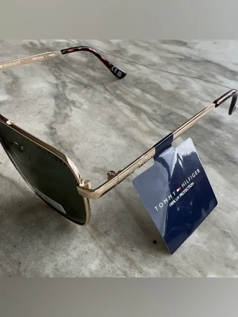 NWT TOMMY HILFIGER MM OM687 Gold/Green Mens Sunglasses - Image 11