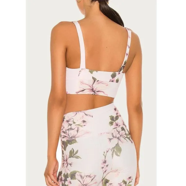 Beach Riot Leah Sports Bra Pink Floral Small - Image 3