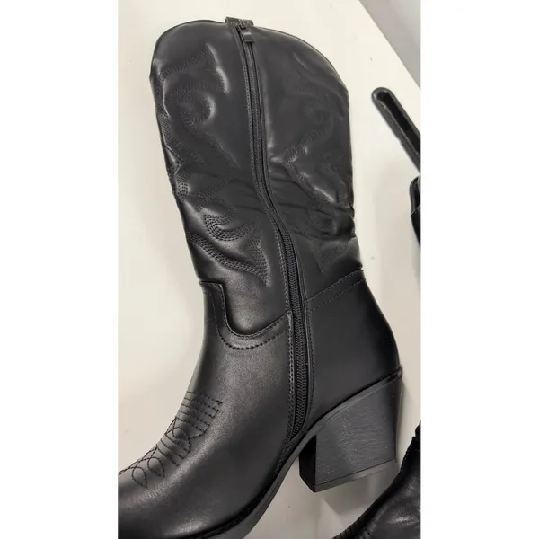 Top Moda Elk-1 Black Western Cowboy Boots Pointed Toe Side Zip Womens size 6.5 - Image 6