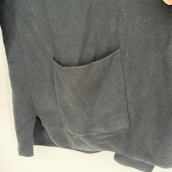 J.Crew Chelsea Cardigan Womens Large Black Open Front Knit Longline Sweater - Image 7