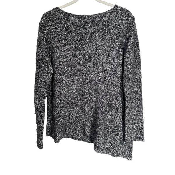 J. Jill Pure Jill Women’s Sz M Asymmetrical Hem Wool Blend Grey Marl Sweater - Image 5
