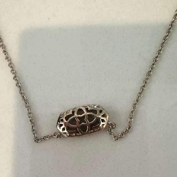Kendra Scott Elisa Necklace Copper Rose Gold Drusy Pendant Gold Chain - Image 5