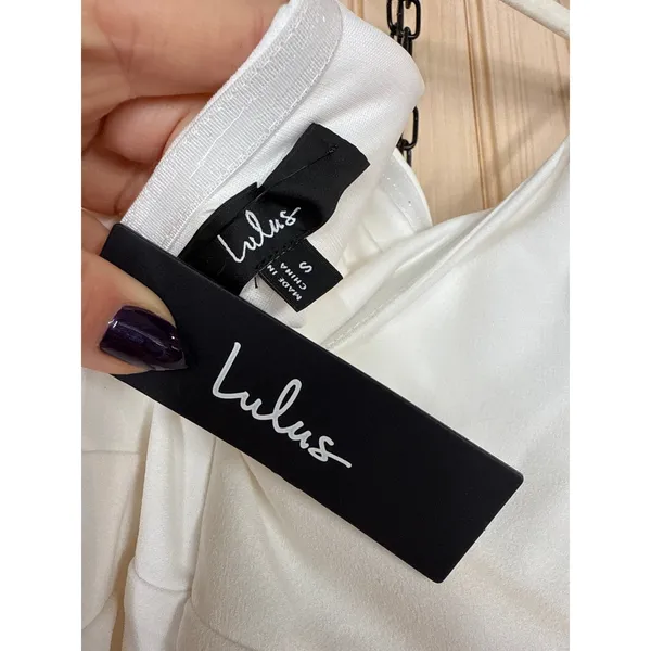 NWT Lulus Surely Stunning Ivory Strapless Bustier Jumpsuit Cut Out Elegant Sz XS - Image 7