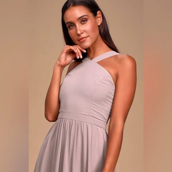 Lulus Air of Romance Maxi Dress in Taupe Size‎ Small - Image 11