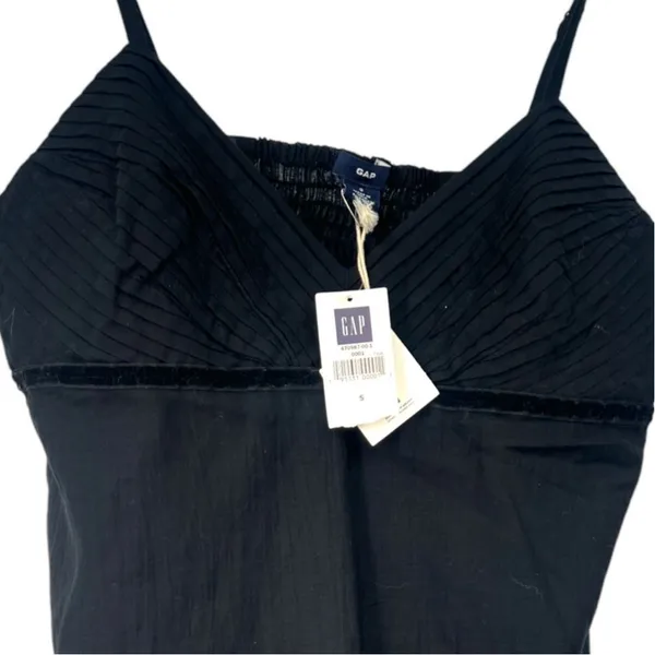 NWT GAP | S | Deep V-Neck Pleated Cami Tank Top Sheer Tulle Accent Sleeveless - Image 3