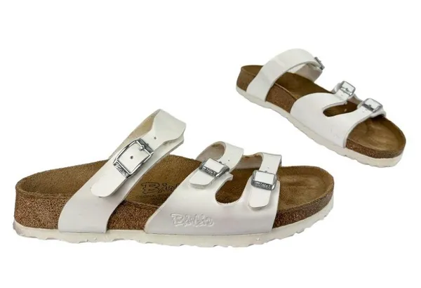 Birkenstock Birki’s Florida White Birko-Flor Strappy Sandals Sz 7 - Image 2