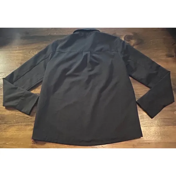 FIGS Technical Collection Black Long Sleeve Polo Shirt Women Size XS Lightweight - Image 4