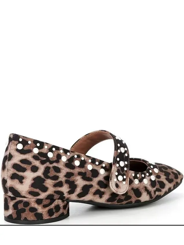 COPPER KEY Pearl Studded Leopard Print Mary Jane Pumps Size 6 NEW NWOB - Image 3