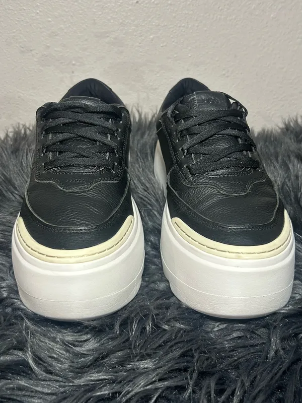 UGG MARIN MEGA TRAINERS PLATFORM LEATHER SNEAKERS SHOES BLACK Sneaker Sz 8.5 - Image 4