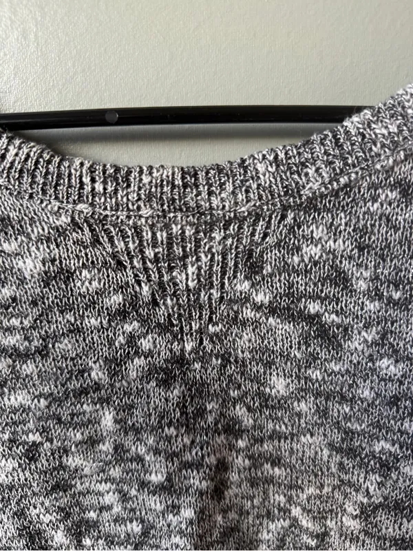 American Eagle Medium Marled Knit Boat Neck Sweater Gray Long Sleeve - Image 5