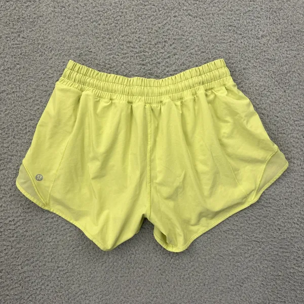 Lululemon Hotty Hot Shorts Low Rise 4" Yellow Vibe Athletic Athleisure Women's 6 - Image 2