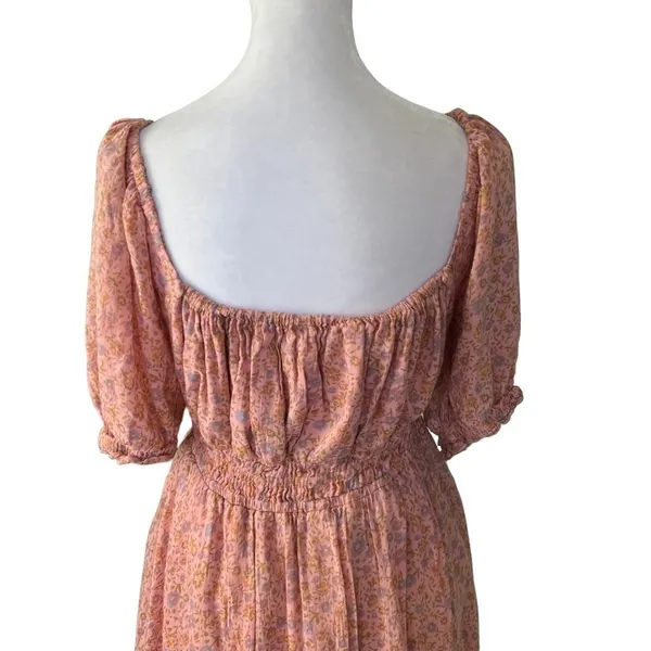 Spell - Rae Floral Puff Sleeve Cottagecore Mini Dress in Dusty Pink Sz L - Image 7