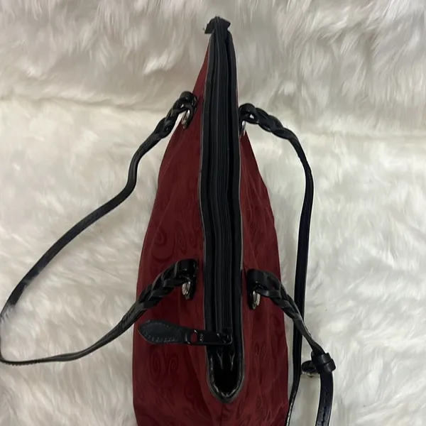 Brighton Mevelyn Red‎ Canvas Tote with Leather Trim B30 - Image 11