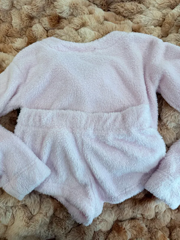 NWT Bebe Fuzzy Lace Pink Fleece Pajamas Set Size Extra Small - Image 7