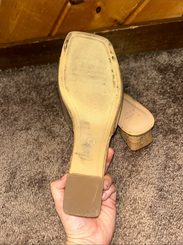 A New Day Harlow Transparent strap & cork block heel Mules - Image 6