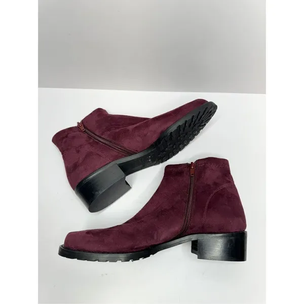 Ron White Boots Size 5.5US 36EUR Wine Giorgi Stretch Side Zip‎ Ankle Booties - Image 6