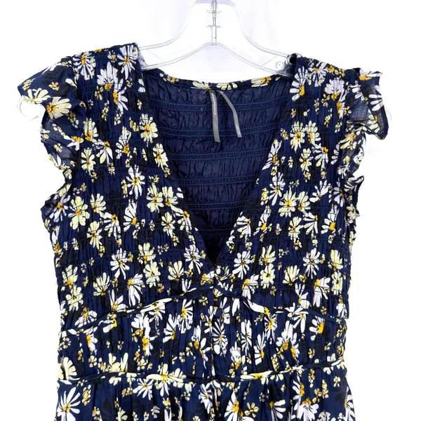 Anthropologie Daisy Midi Dress Women XS Navy Tiered Boho Romantic Cottagecore - Image 2