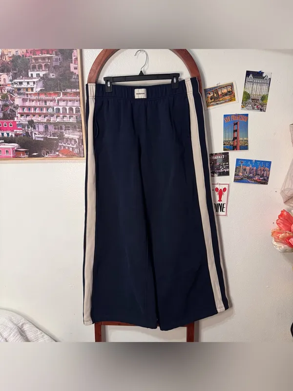 Lululemon Steady State Oversized Track Pants Sweatpants Stripe Navy Wide Leg - Image 2