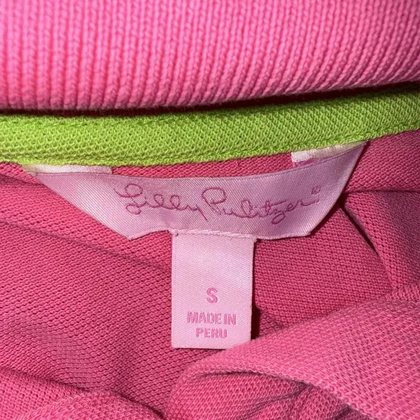 Lilly Pulitzer Preppy School Uniform Pink Pima Cotton Golf Polo‎ Shirt Small - Image 11