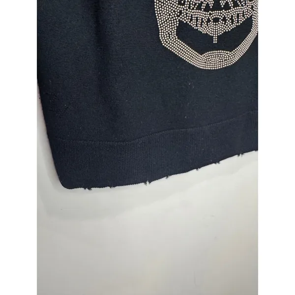 Zadig & Voltaire Miss Bis Embellished Cashmere Sweater Black sz M - Image 6