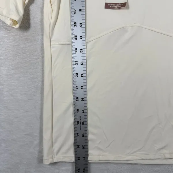 CALIA Womens Swim Tee Rash Guard Light Cream XS Short Sleeve UPF 50+‎ WSA12482 - Image 5