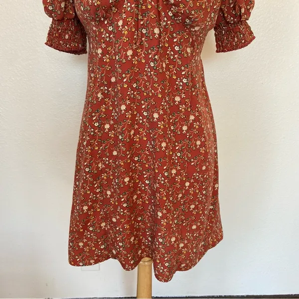 Trixxi Floral Mini Dress - Rust - Image 7