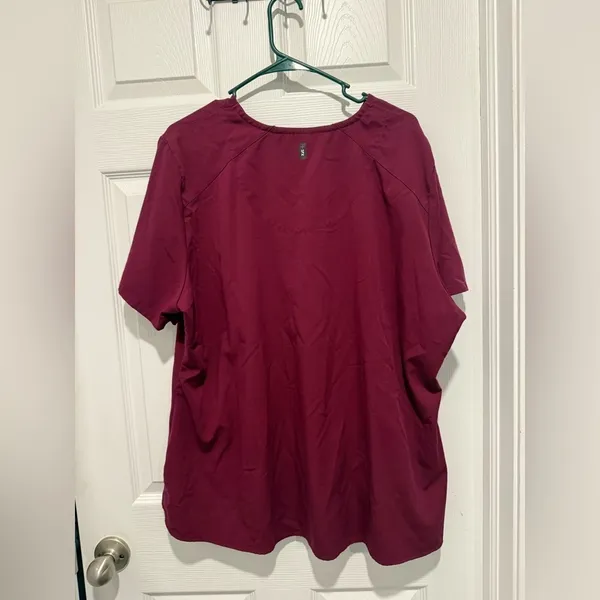 Grey’s Anatomy + Spandex Stretch Maroon Scrub Top Size 3XL. By Barco. - Image 3