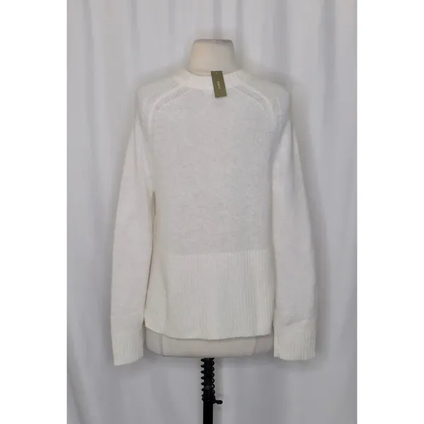 NWT!! J. CREW High Rib Pullover Sweater Wool Alpaca Solid‎ Ivory Minimalist XXS - Image 9