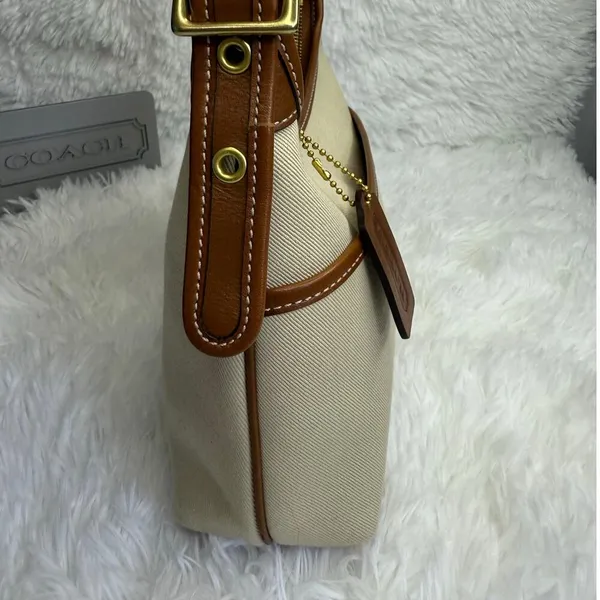 Vintage COACH y2k 2002 9123 Legacy Khaki Leather Canvas Crossbody Shoulder Bag - Image 10