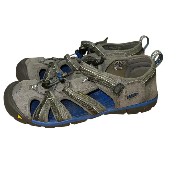 KEEN Suede Leather Waterproof Hiking Sport Sandals Gray Blue Women's 6 - Image 4