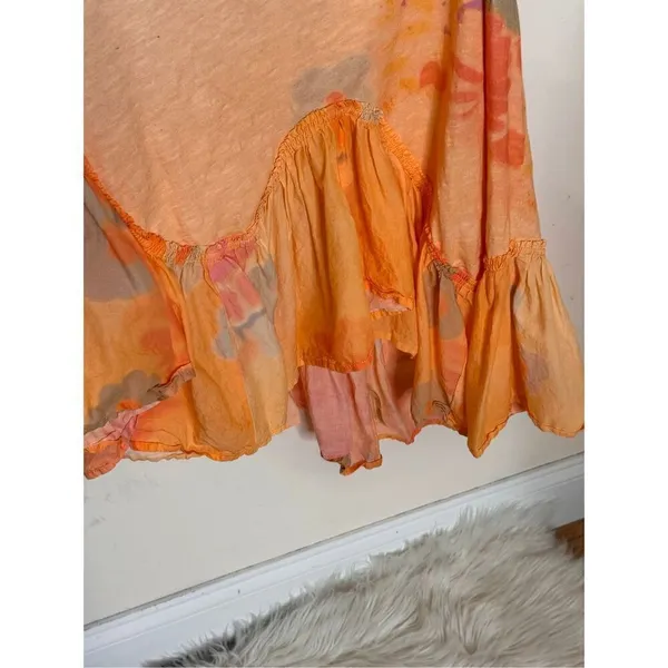 Daily Practice by Anthropologie Printed Asymmetrical Ruffle-Hem Dress M - Image 5