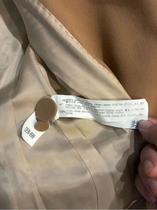Zara Camel Double-Breasted Belted Trench Coat‎ - Image 12