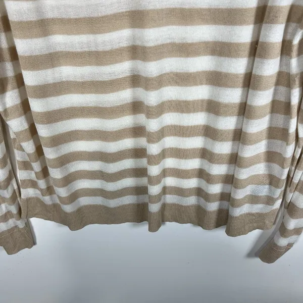 TORRID Pullover‎ Knit Sweater Women's Size 2X Striped Cream Tan Crewneck - Image 3