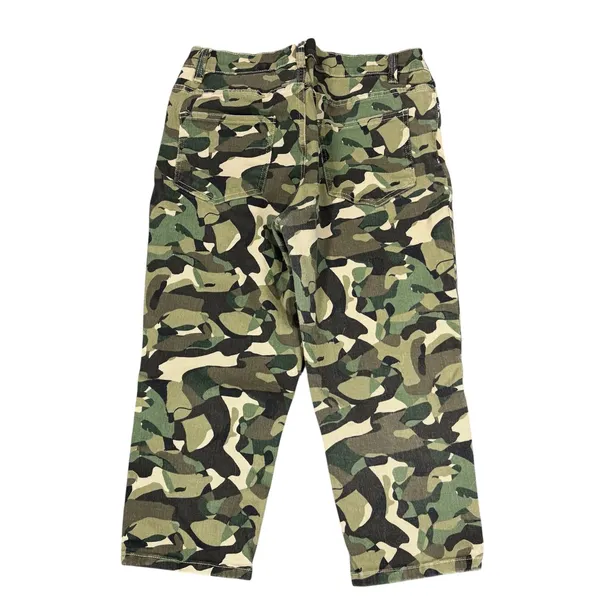Venus Green Camo Cropped Stretch Cotton Blend Denim 10‎ Grunge Streetwear - Image 3