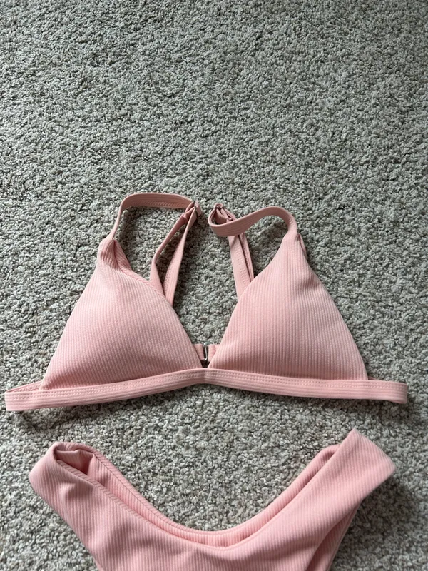 Pink Ribbed Bikini Set - Image 2