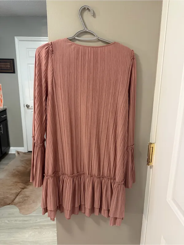 $148 Free People "Can't Help It" Women's Pullover Mini Pink Clay Dress. Sz s - Image 10