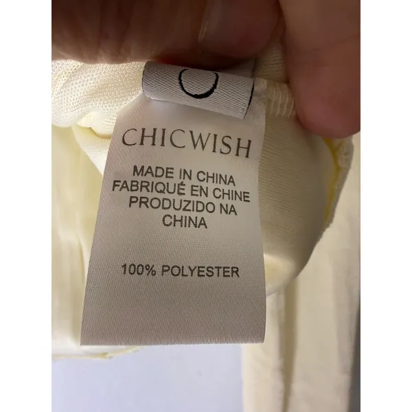 Chicwish butter yellow‎ long sleeve velvet top feather trim boho chic indie M - Image 6