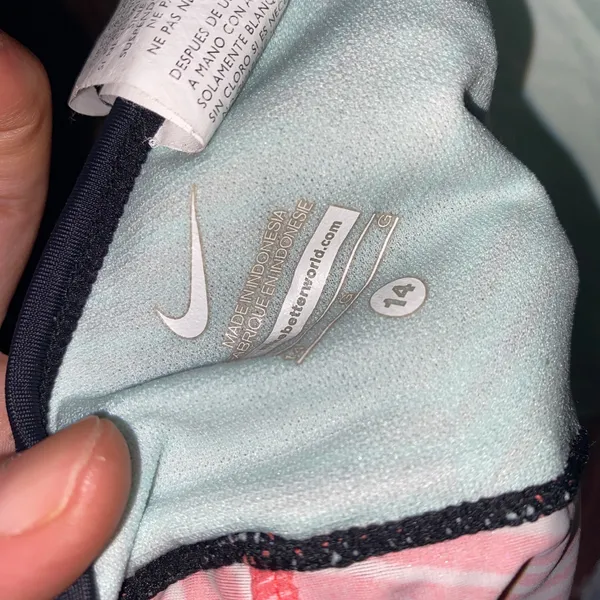 Nike Coral Striped Tankini Swim Bathing Suit Top Women's Size 14 - Image 6