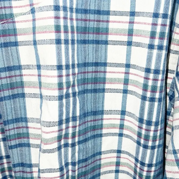 Pendleton Women’s 100% Cotton Blue White Long Sleeve Casual Button Front Shirt - Image 9