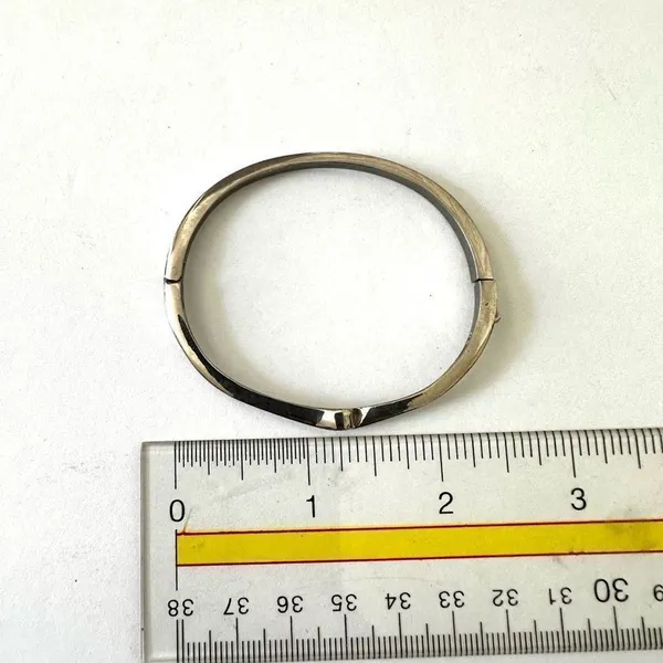 Silver tone rhinestone bangle bracelet - Image 6