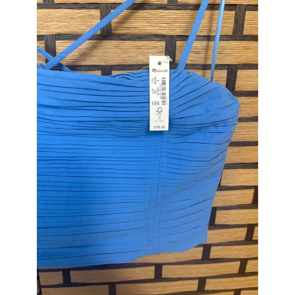 Madewell Blue Poplin Crop Tube Top Size‎ 8 - Image 5