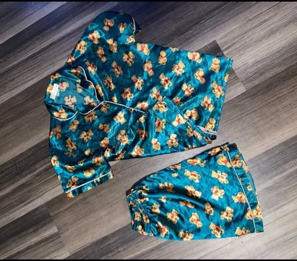 Teal Floral Pajama Set - Image 5