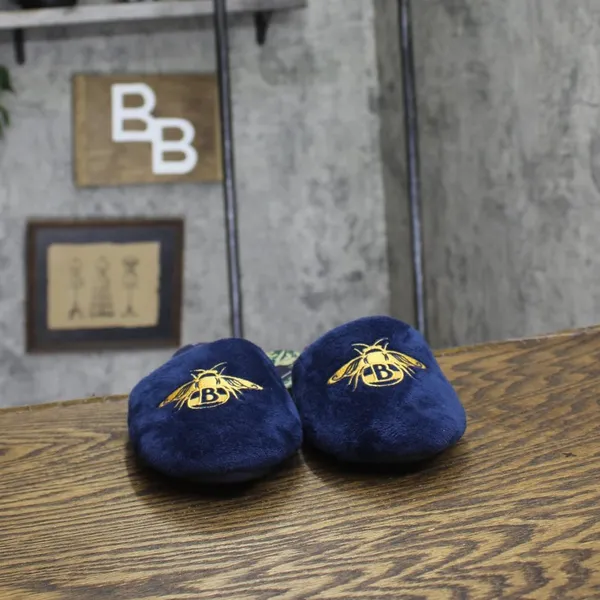 NWT Bridgerton Izzy & Liv Womens Enchanting Floral Bee Slippers Navy Blue 6M - Image 6
